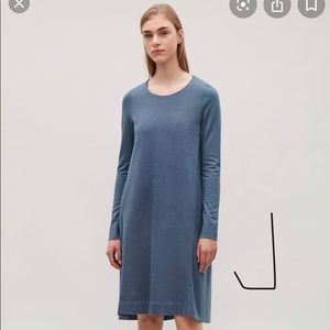 Cos Blue Contrast wool Jersey dress